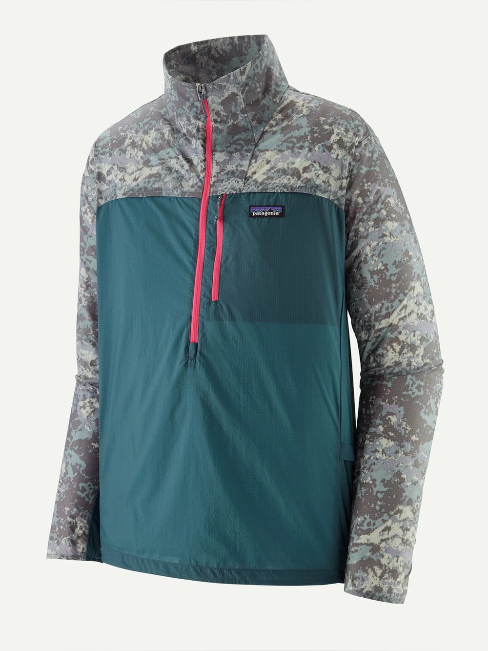 Patagonia || Men's Houdini Stash 1/2-Zip Pullover Wetlands Blue Rocks XL